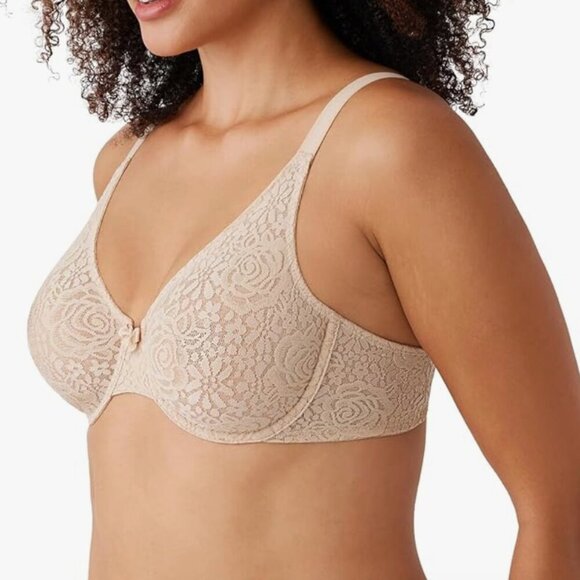 NWT Wacoal Women's Halo Lace Unlined Convertible Underwire Bra, natural nude - Picture 2 of 5